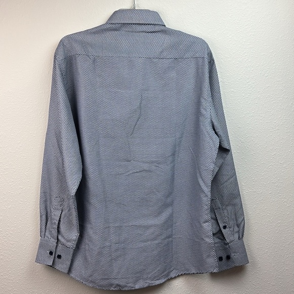 BC COLLECTION Navy Diamomd Medalion Like New Casual Dress Shirt - Picture 3 of 8